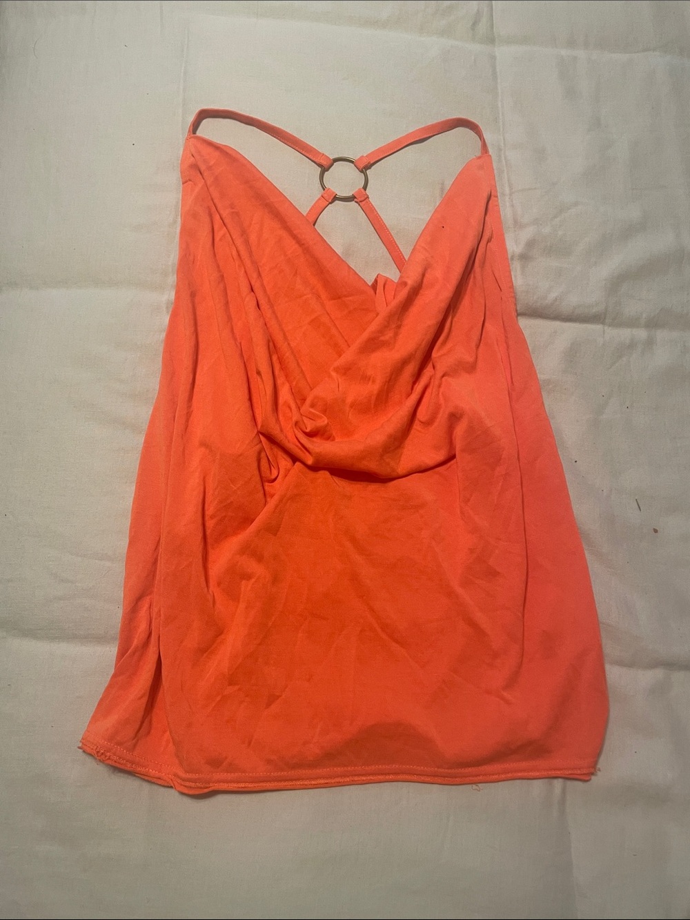 Free People Orange Draped Ring-Back Tank Top